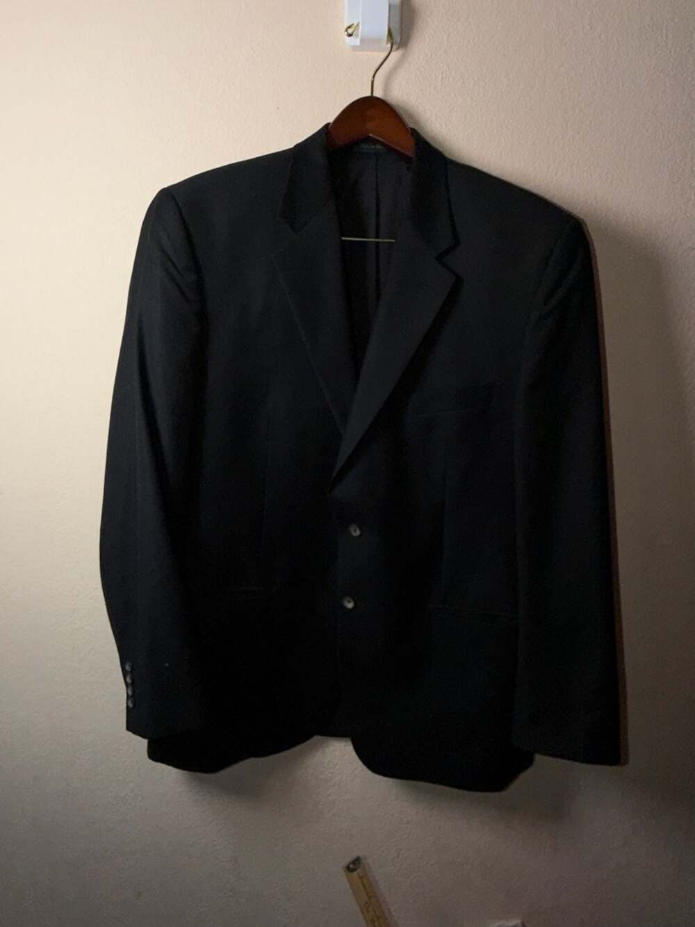 Lauren Ralph Lauren Men's Black 100% Wool‎ Two-Button Blazer Jacket Size 44L